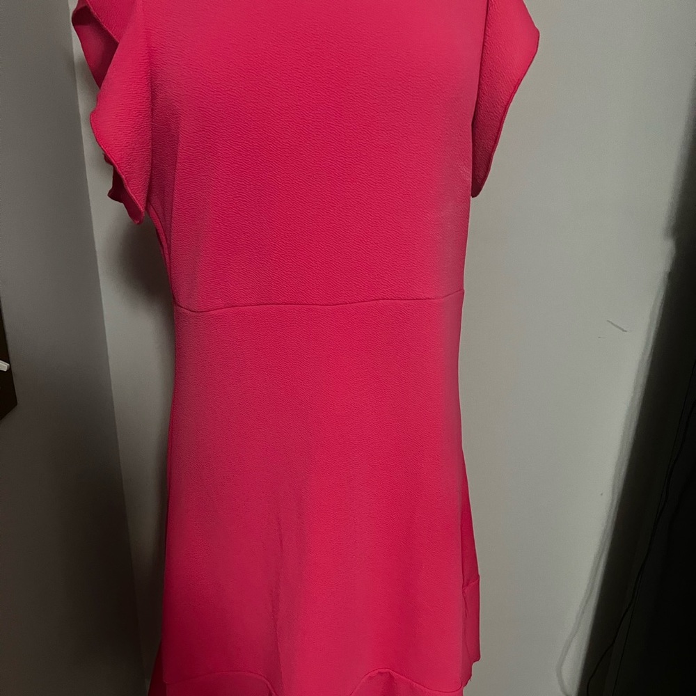 SHEIN Hot Pink Slayr Plus Solid Ruffle Trim Dress in size 12. New